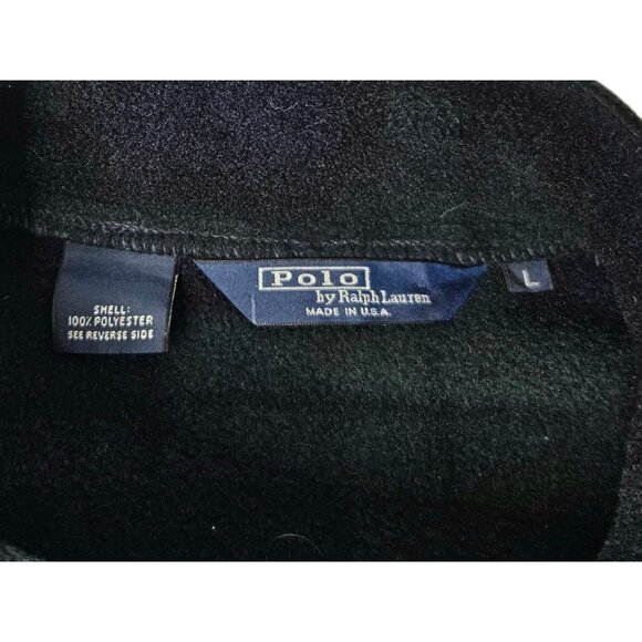 VTG Polo Ralph Lauren Golf Tartan Plaid Fleece Jacket Men's Large Blue Full Zip - Picture 4 of 8